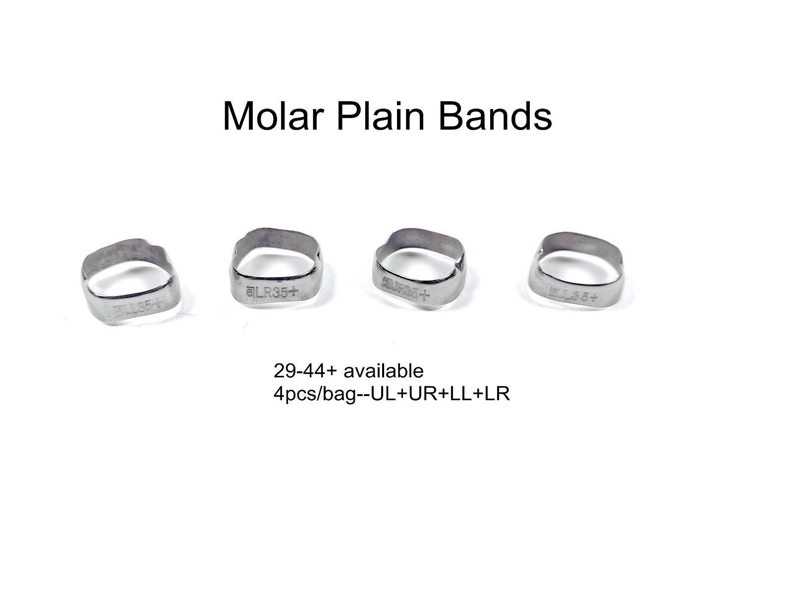 50Kit Dental 1st Molar Plain Band Rough Bracket Orthodontic Bands #29-#44+ Mixed