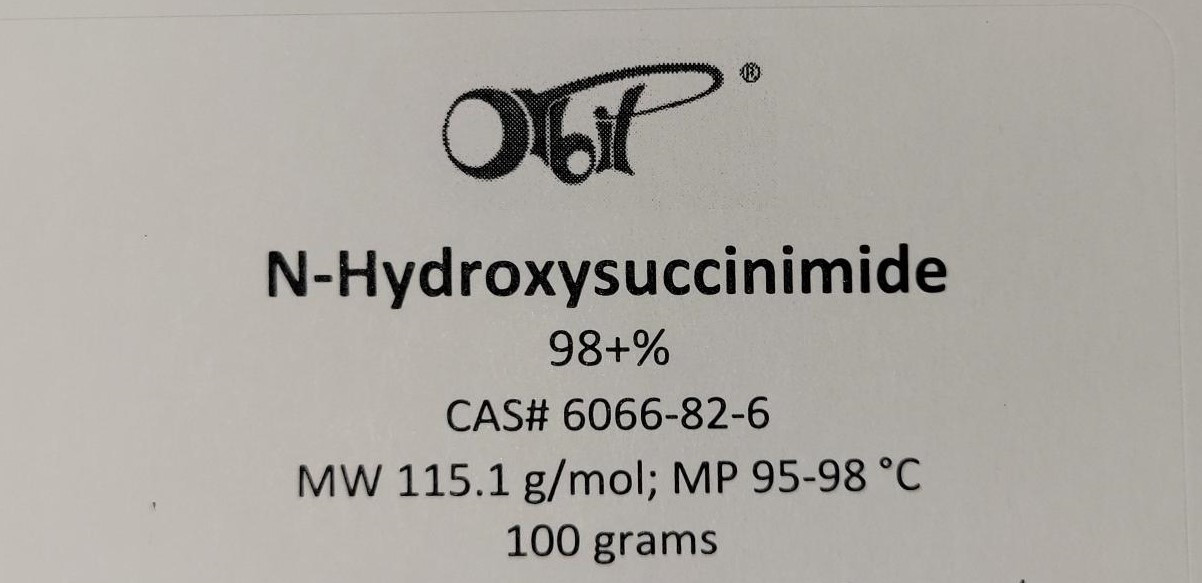 N-Hydroxysuccinimide (100 g) 98+% NHS [CAS#6066-82-6] Carboxylic acid activation