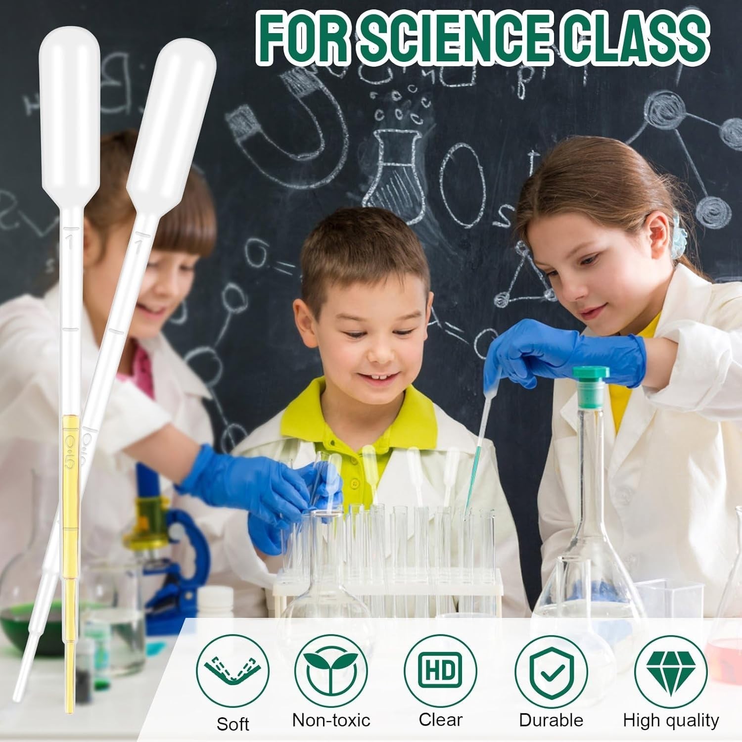 25Pcs 1ML Pipettes Dropper – Disposable Plastic Pipettes Dropper for Lab Science