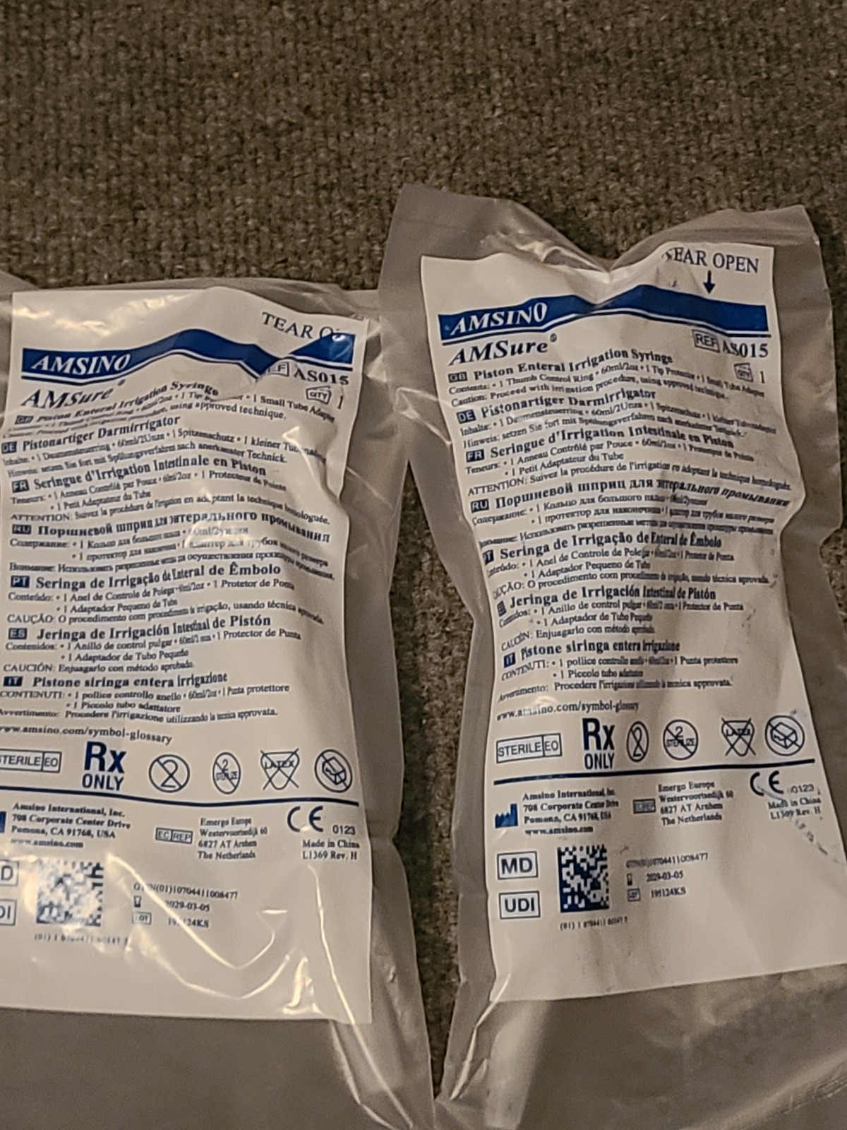 Amisno Piston Irrigation Syringes W/ Catheter Tip 60 ML Lot Of 28