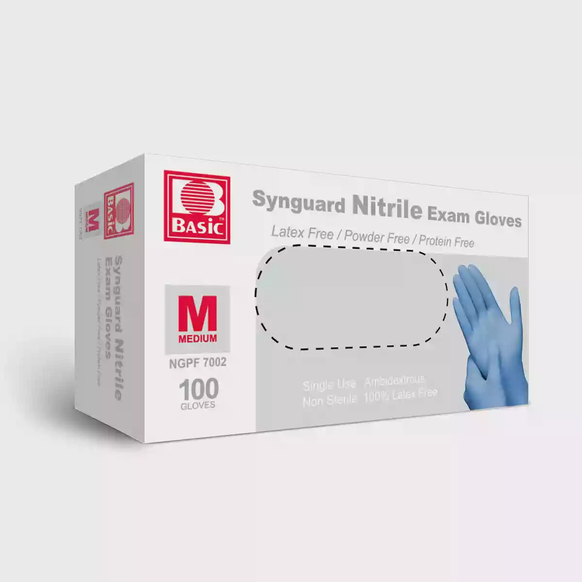 Synguard Nitrile Exam Gloves Powder-Free Blue Medium (1x 100/Bx)