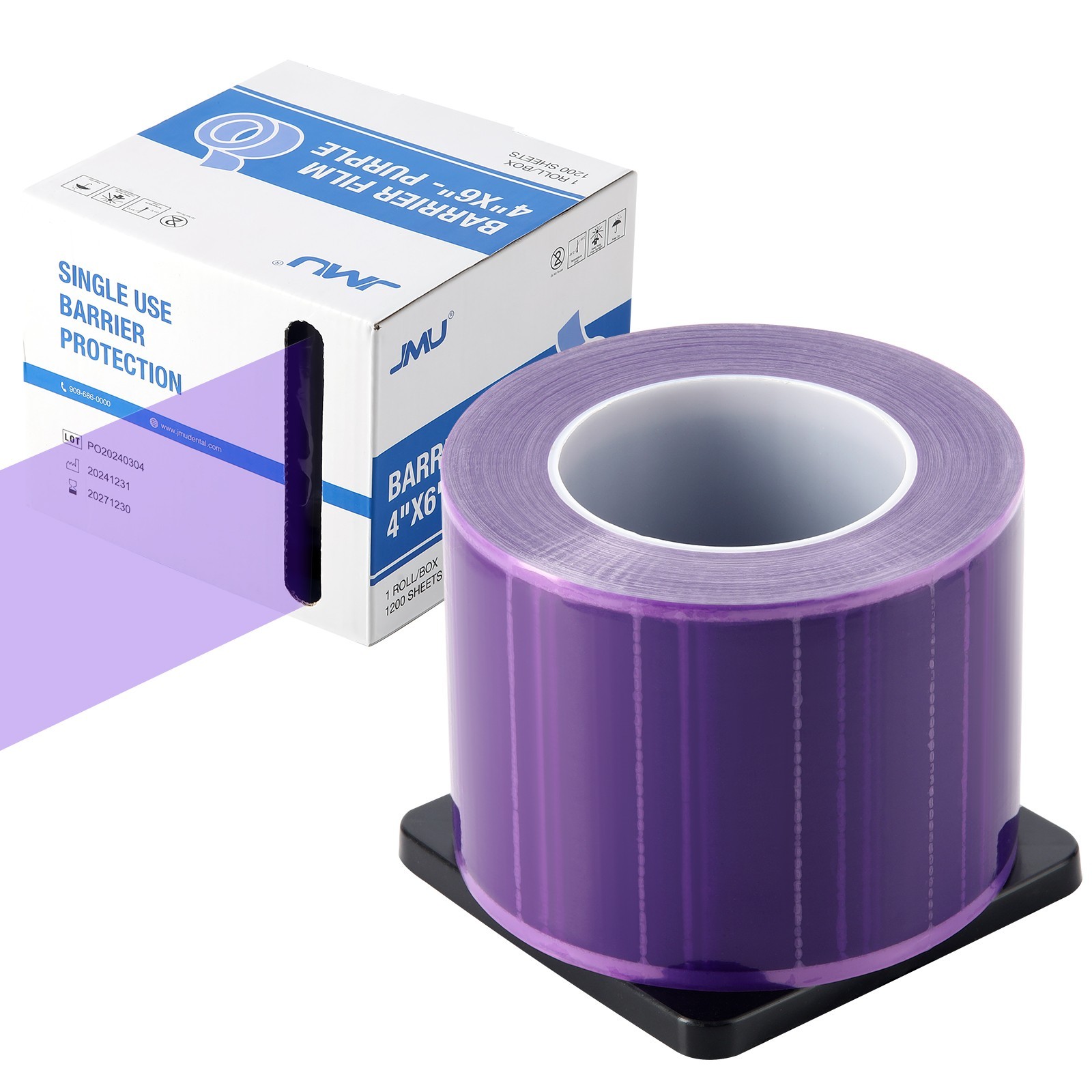 JMU Dental Barrier Film Medical Tape Roll Adhesive 1200 Sheets 4″x6″