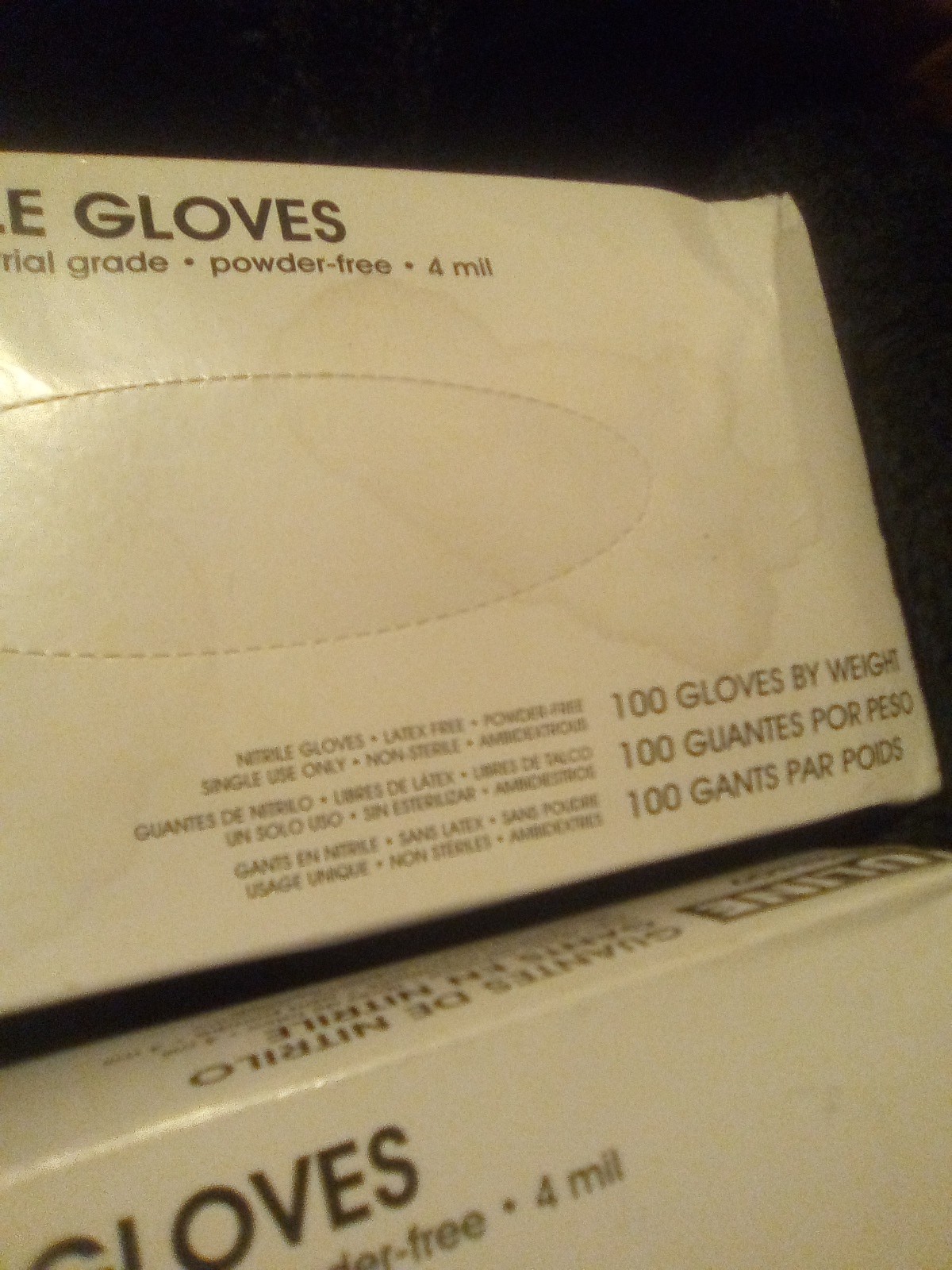 2 X Uline Black Nitrile Gloves 100 Count 4 Mil Powder Free Industrial Grade