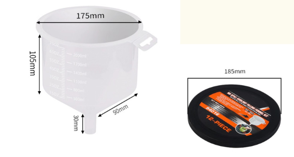 Reliable VehicleCompatible 12PC Automotive Coolant Funnel with Universal Adapter
