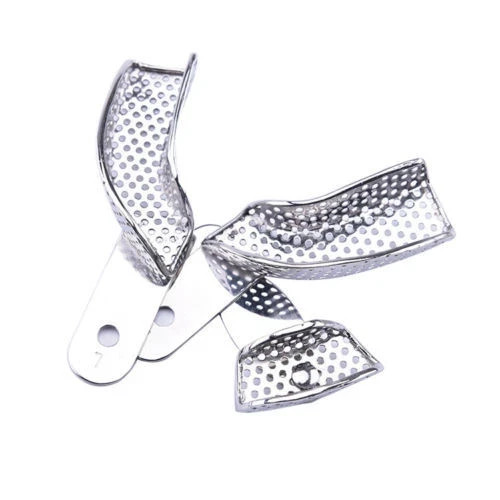 3Pcs/Set Dental Stainless Steel Partial Perforated Impression Trays Autoclavable
