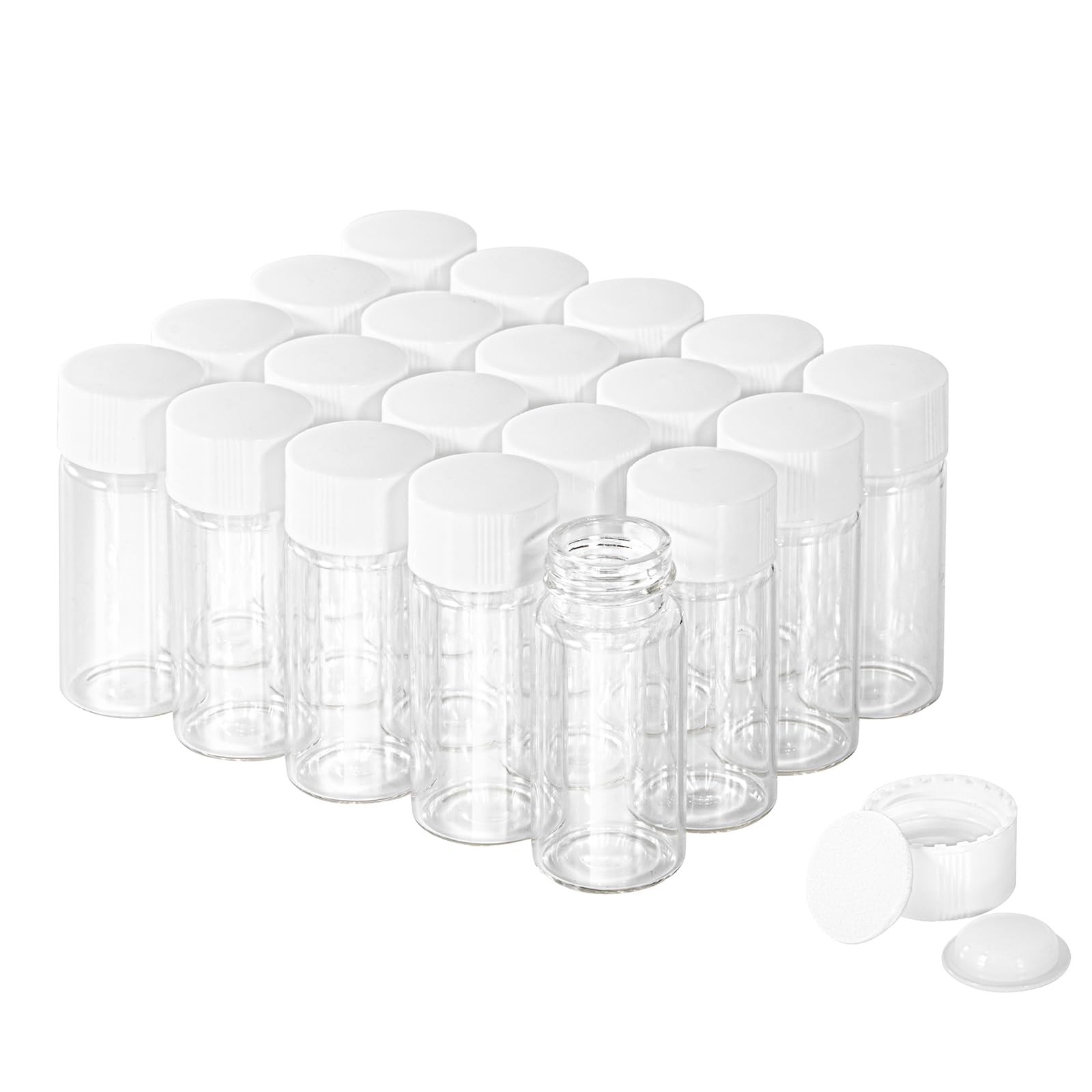 100 10Ml Vials Small Mini Tiny Glass Bottles Clear Empty Jars with Aluminum Top