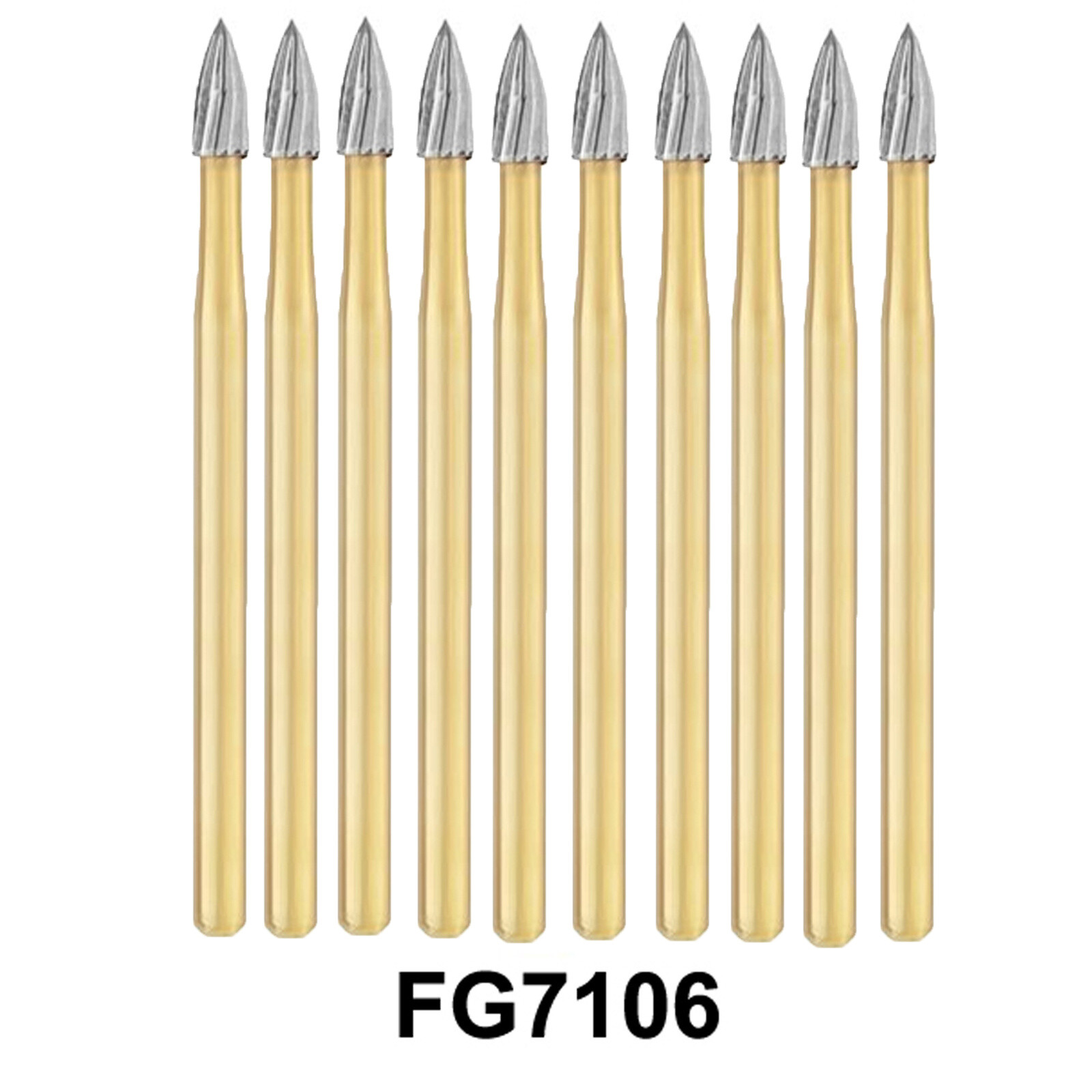 10Pcs Dental Orthodontic FG7106 Debonding and Finishing High-speed Carbide Burs