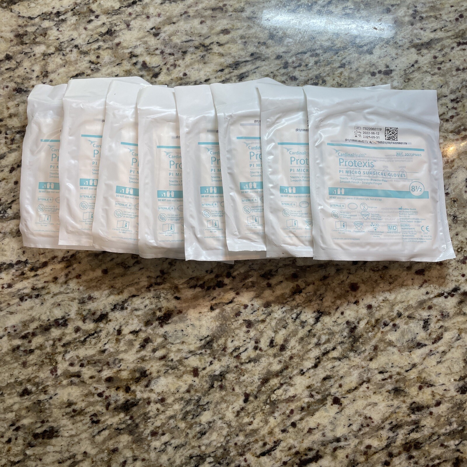 8 Cardinal Health Protexis PI Micro Surgical Gloves, Size: 8.5 Exp 2025-05