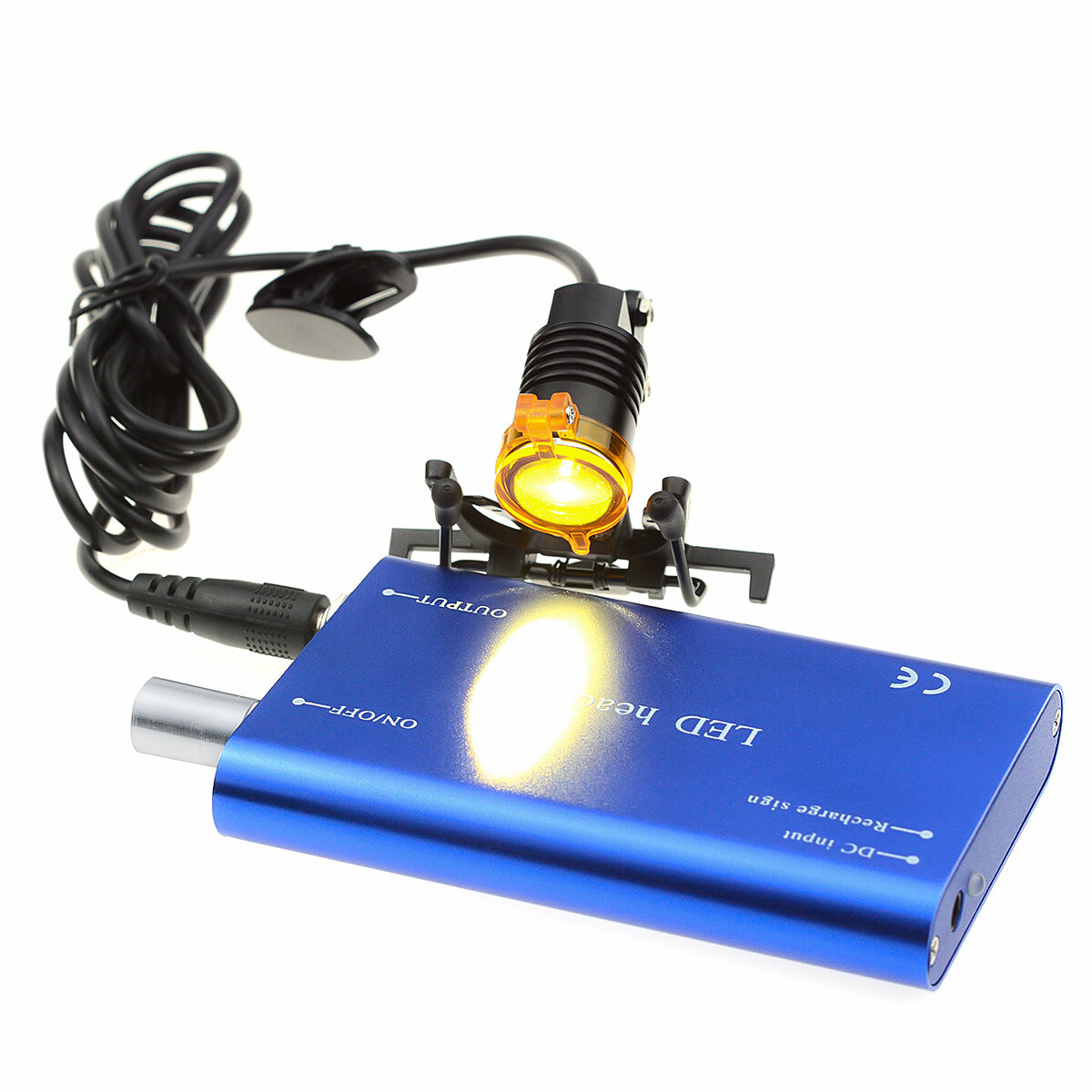 3W Dental Metal Clip LED Headlight High Power Lamp with Light Shield Blue