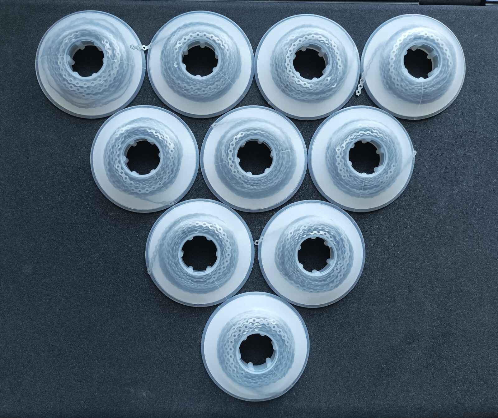 10 Rolls Dental Orthodontic Elastic Ultra Power Chain Rubber Band Gray 3 Size
