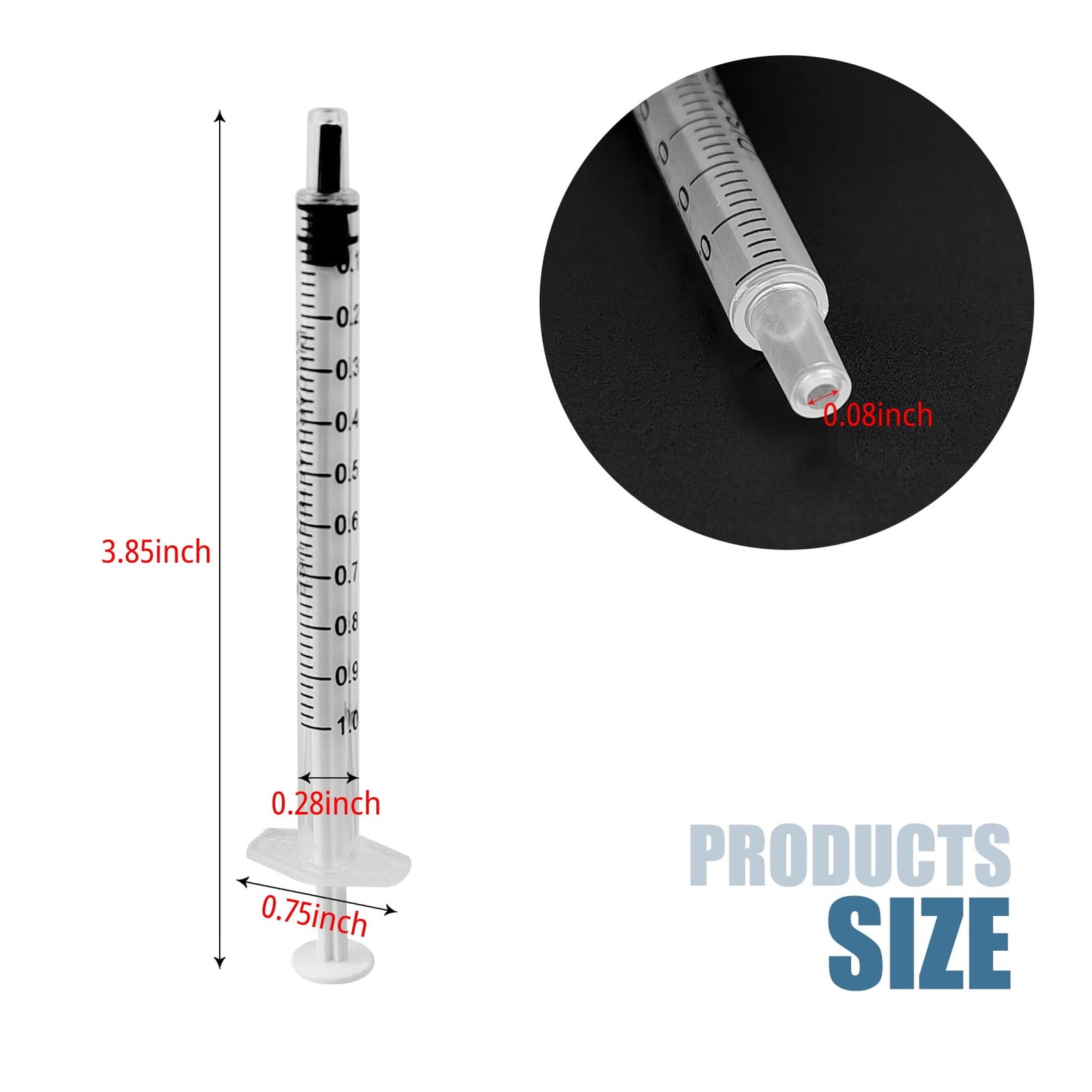 5 Pcs Syringes Without Needle, 1ml Plastic Syringe Syringe for Liquid, for Sc…