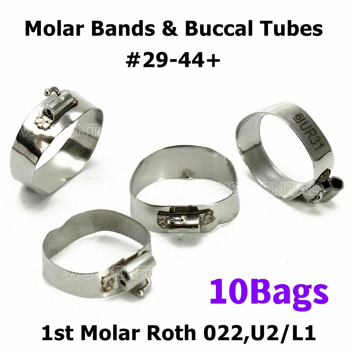 Dental Orthodontic Molar Bands & Buccal Tubes 1st Roth 022 #29-44+ U2/L1 Non-Cov