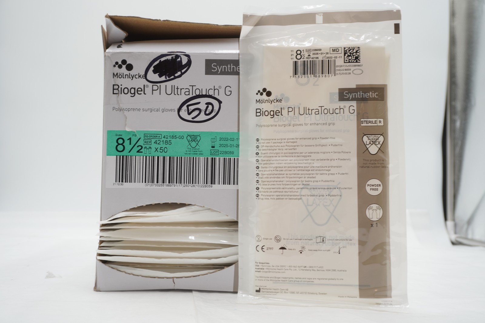 Molnlycke 30460 Biogel Surgeons Gloves Box/50 Size 6