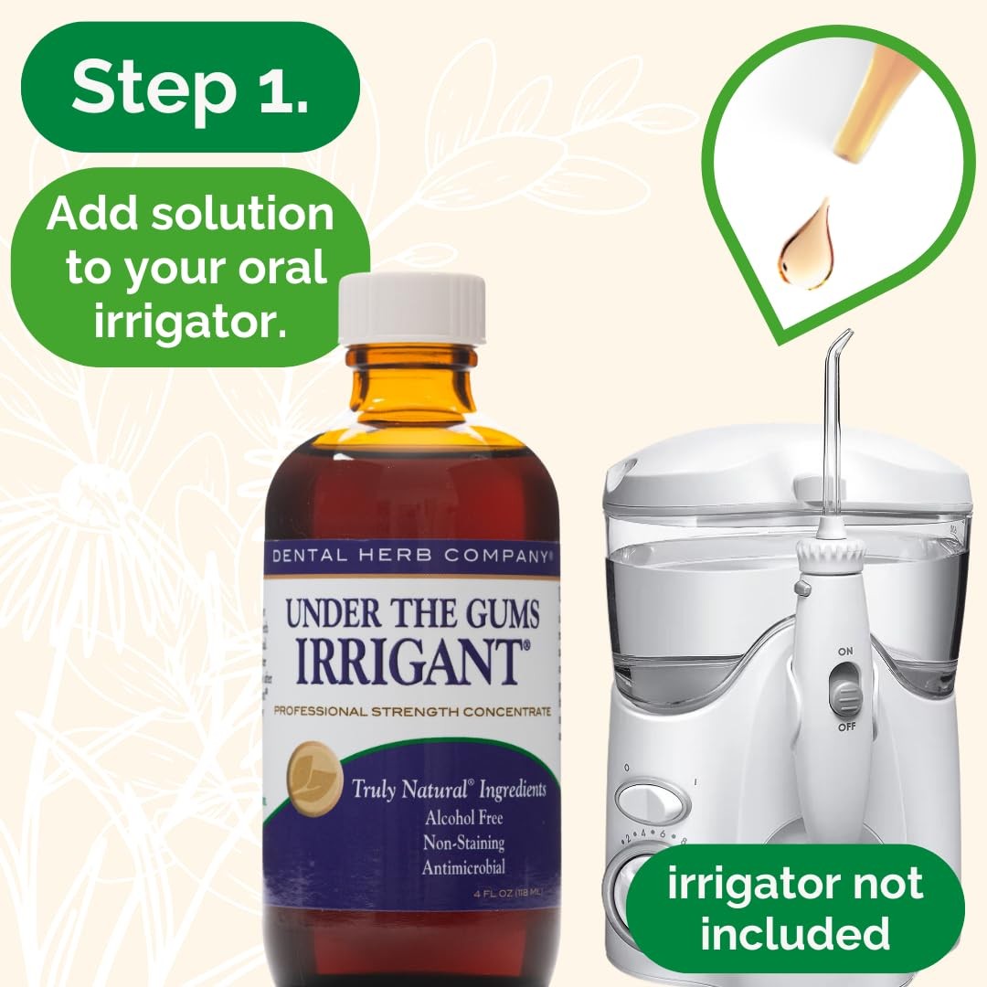 Under The Gums Irrigant Solution – Alcohol-Free, Vegan Herbal Solution for Wa…