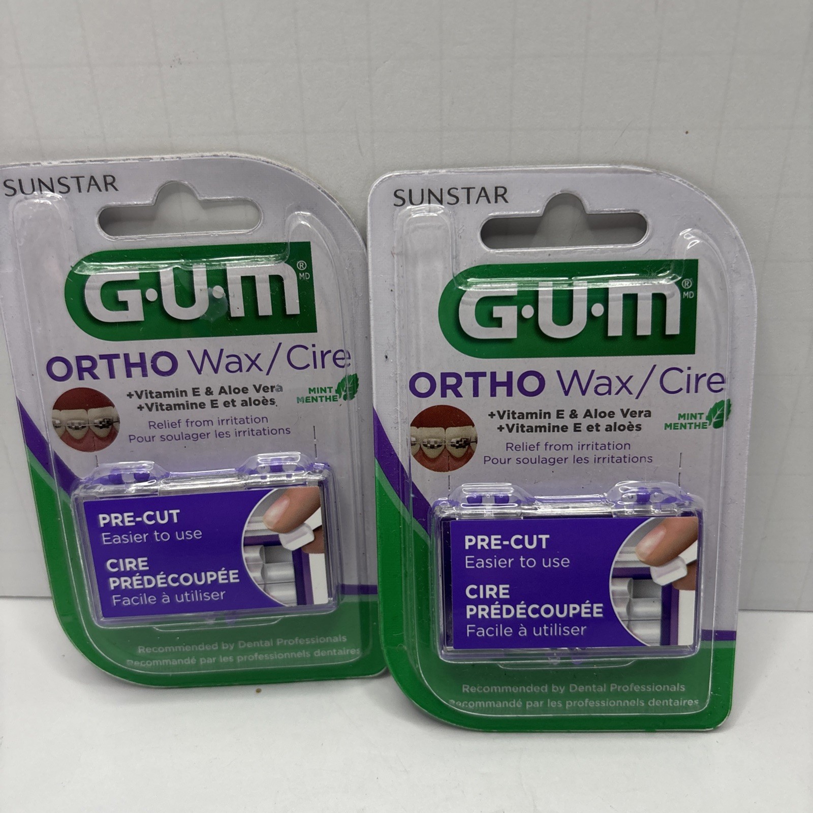 2X Gum Ortho Orthodontic Wax Cire Precut Mint Flavor – NIP