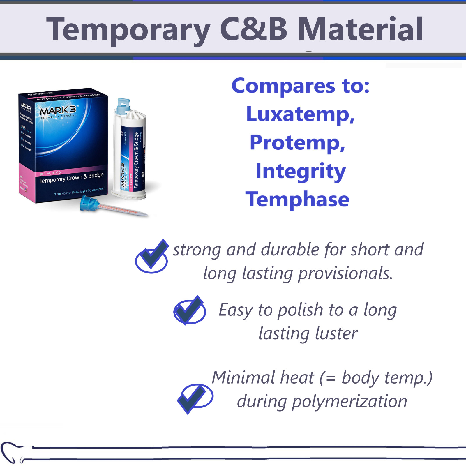 Temp Crown and Br Material 50ml 10:1 Cat All Shades