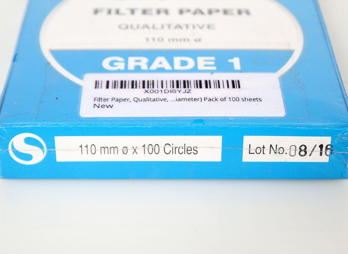 Supertek Grade 1 Qualitative Filter Paper, 110 mm Diameter – New 100 Pk