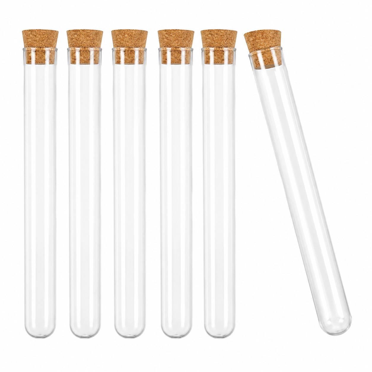 30 Pcs Clear Test Tubes With Cork Stopper – 30ML – 6″ Long – Party Favors