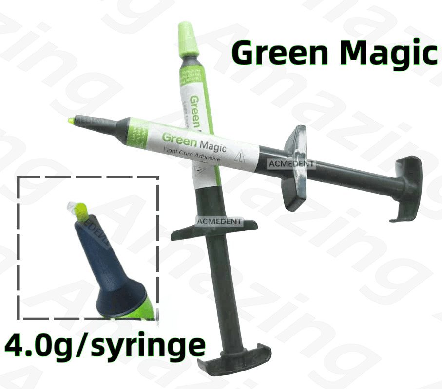4g/syringe Dental Light Cure Adhesive Green Magic Bonding Brackets Color Change