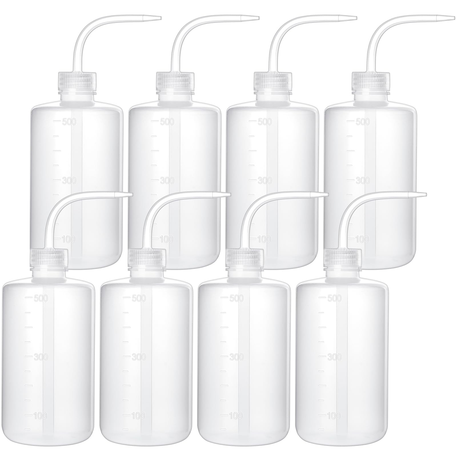 Lainballow 8Pcs 500ml/16oz Plastic Wash Bottles, Squeeze Tattoo 500ml, White