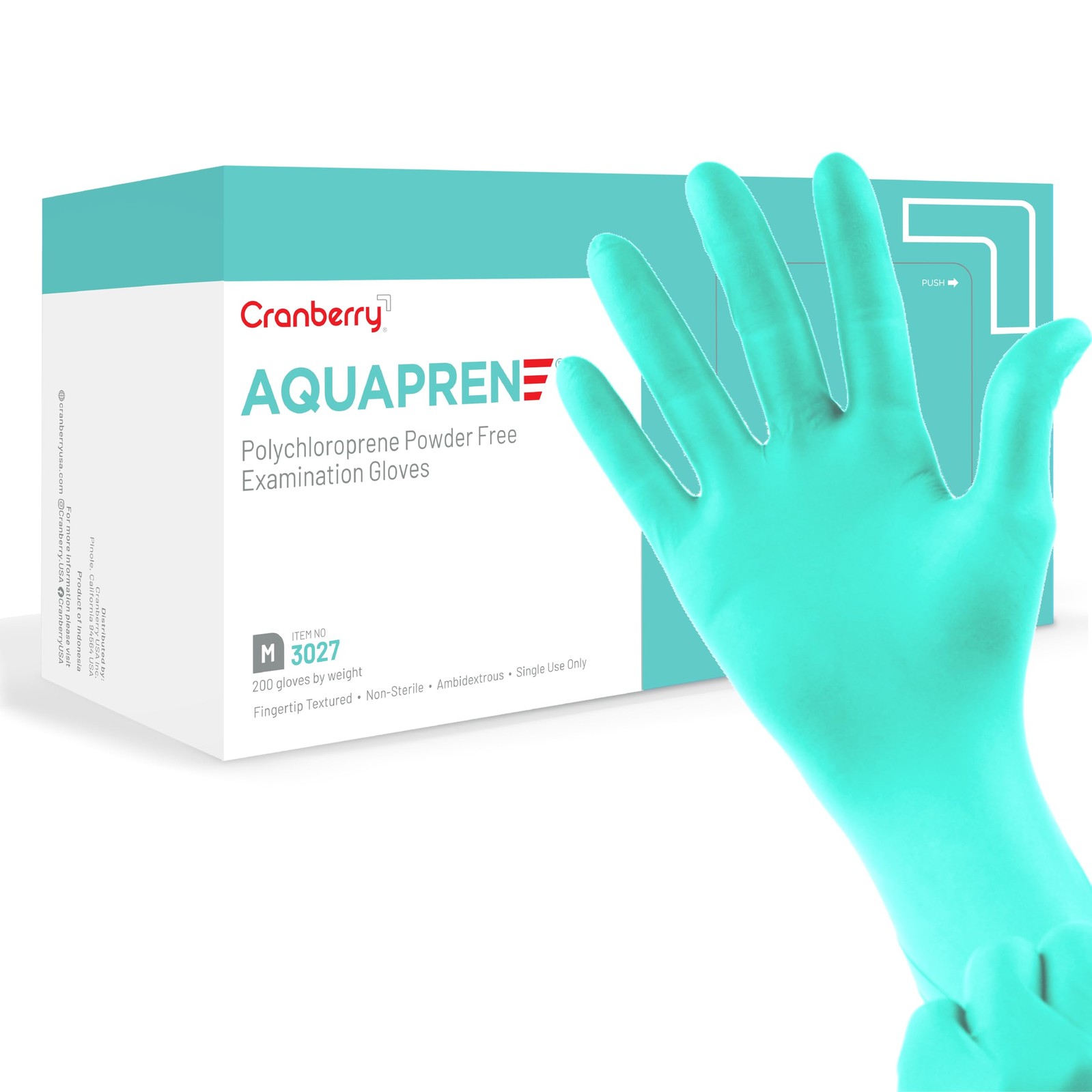 Cranberry USA Cranberry CR3029 AquaPrene Chloroprene Powder Free Exam Gloves,…