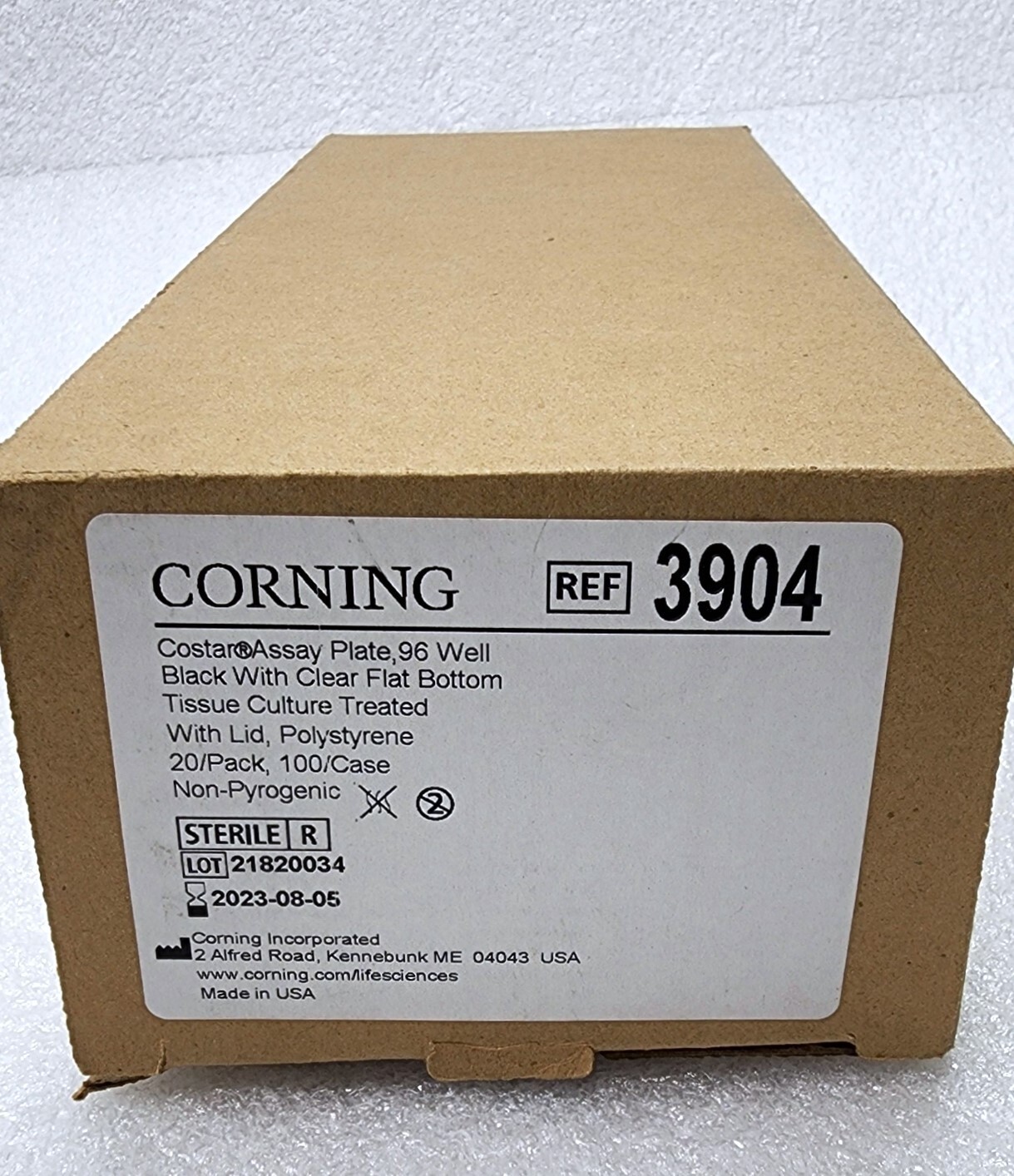 Corning 3904, 96-well Flat Clear Bottom Black Polystyrene TC-treated Microplates