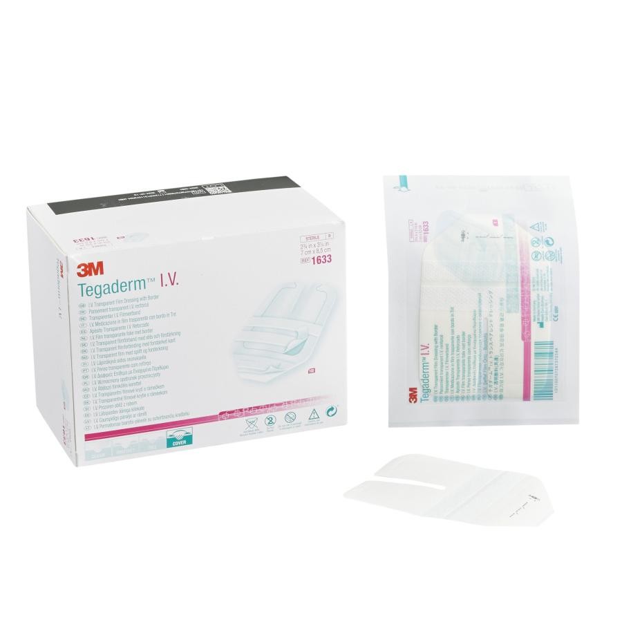 3M Tegaderm IV Transparent Film Dressing Notched 2.75 In x 3.25 In Sterile, 100