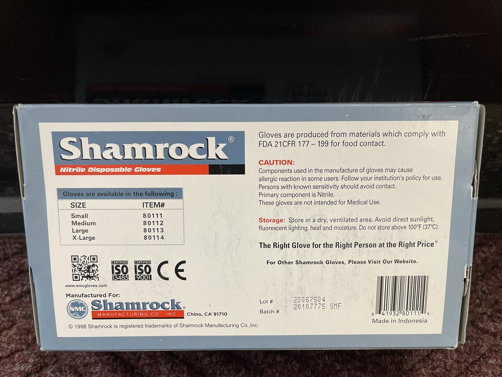 Shamrock Blue Nitrile Industrial Powder-Free Gloves – SMALL (100 Gloves/Box)