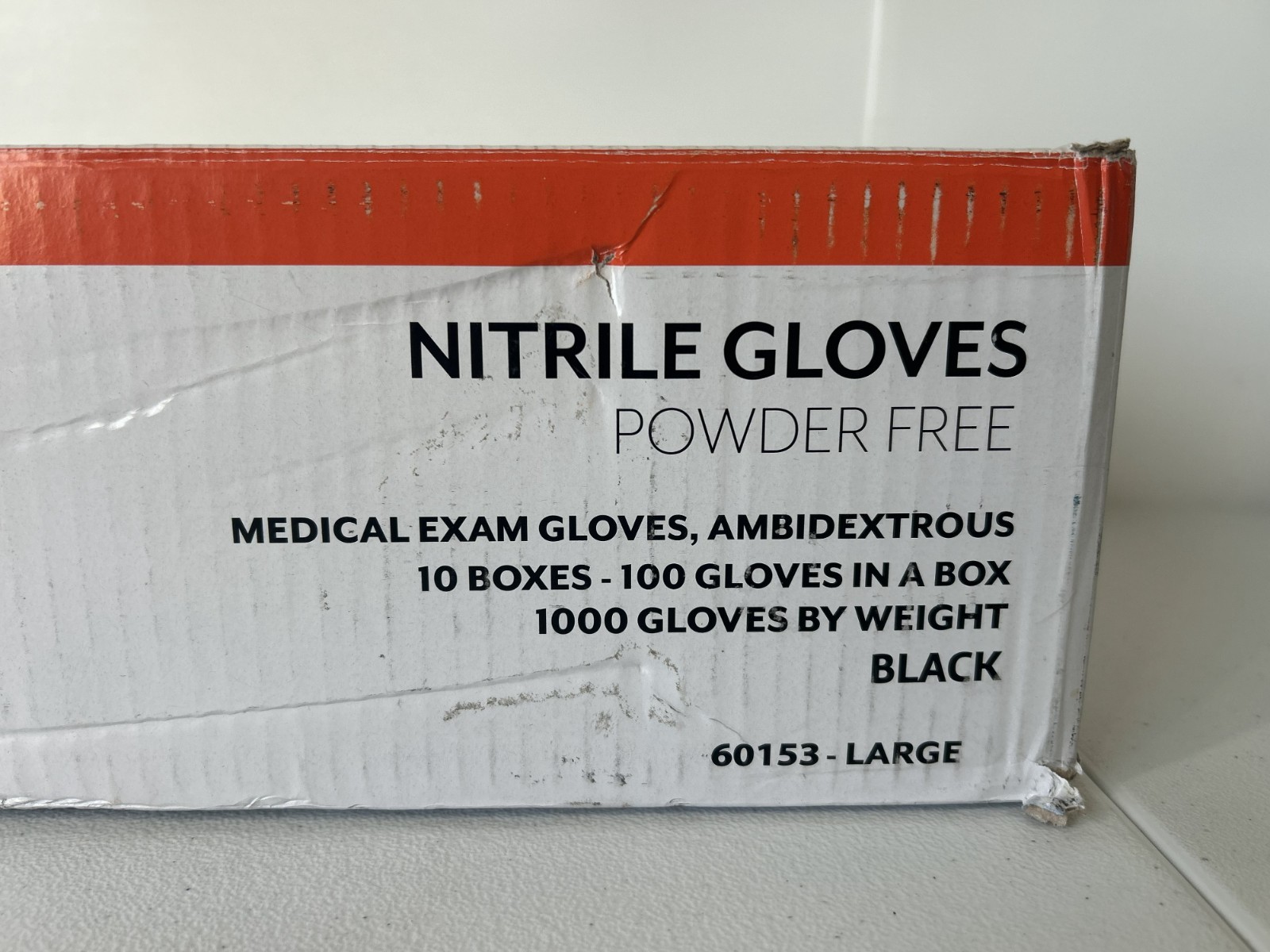 1000 FINITEX Black Nitrile Disposable Exam Gloves Powder Free Size Large 60153
