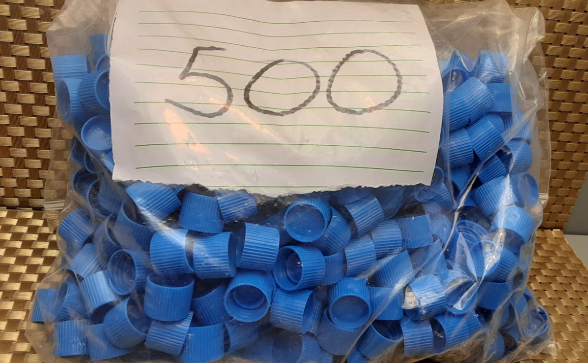 Capital Vial Transport tube screw caps/ for 10-12 m serum tubes/blue/# tops(500)