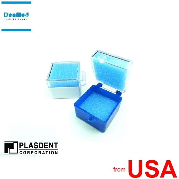 PLASDENT Crown & Bridge Boxes (Rigid) 1x1in (BLUE/CLEAR) Box x 100pk wit 100690