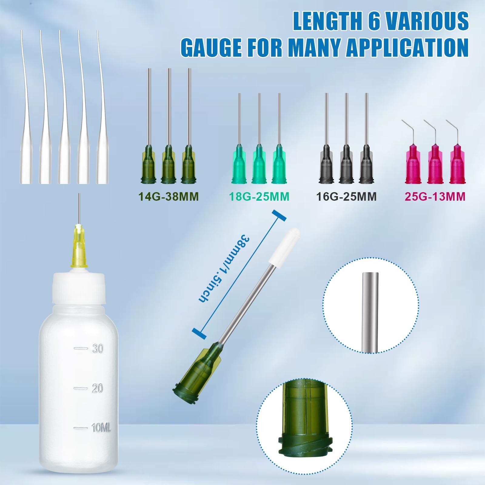Ehoycq 30ml Glue Precision Tip Applicator Bottle,Needle Tip Squeeze Bottle wi
