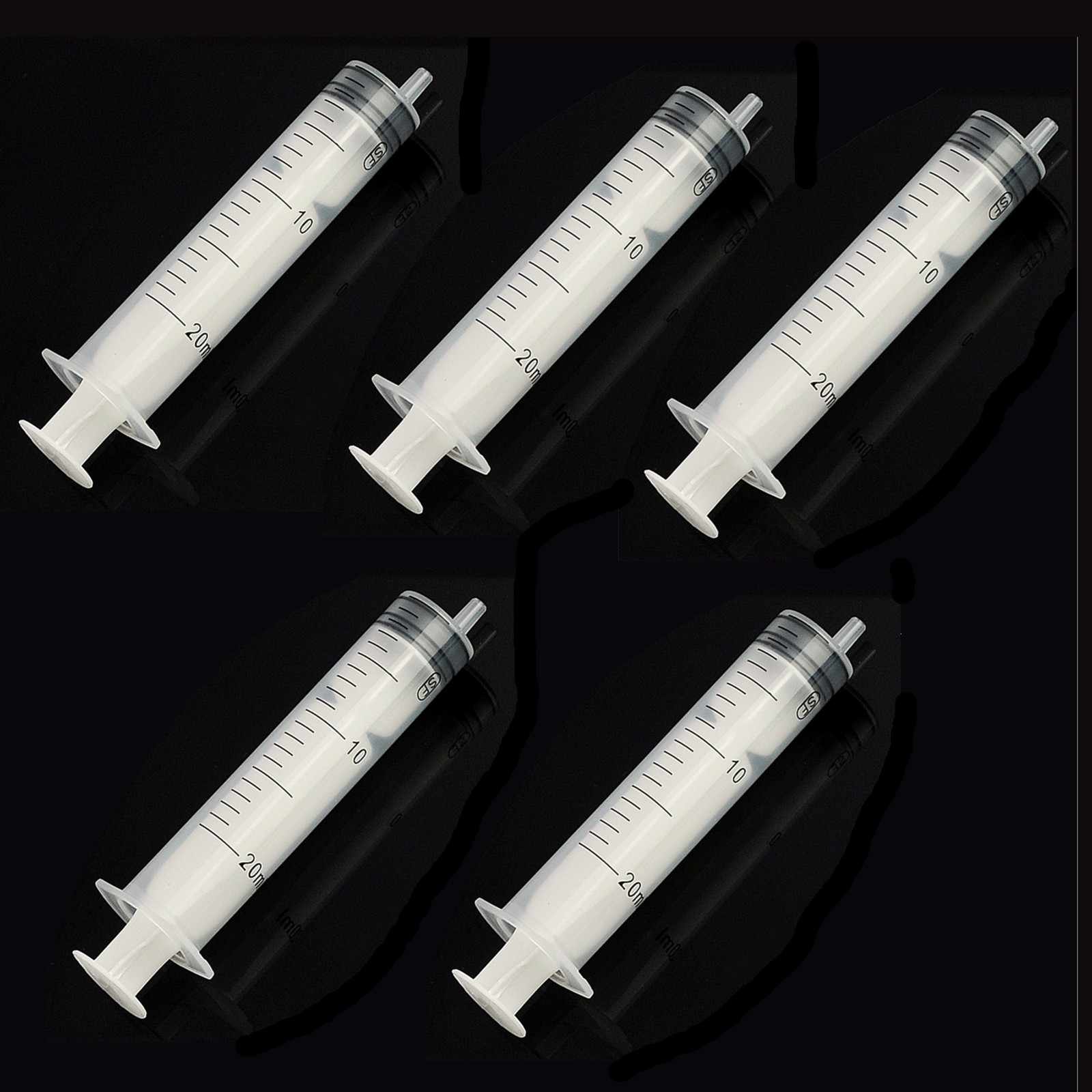 5x 20mL Plastic Syringe Disposable Nutrient Slip Tip Liquid Lab Feeder Plant