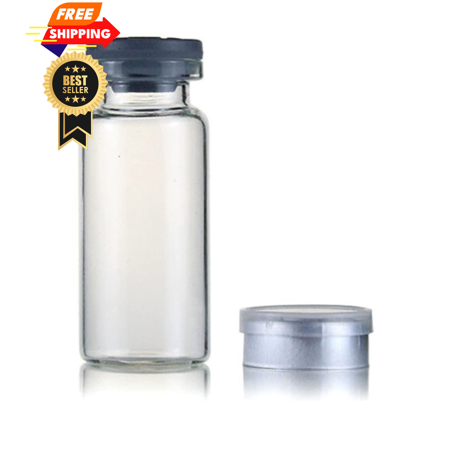 DIELLY 10 Pcs 10ml Glass Bottles, Seals Empty Vials, Lab Sample transparent