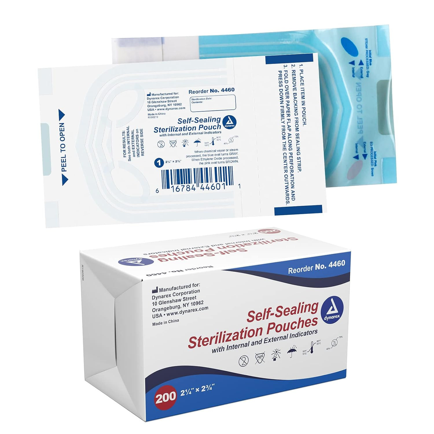 Sterilization Pouches 2.25×2.75in, Self-Sealing Autoclave Bags 200ct