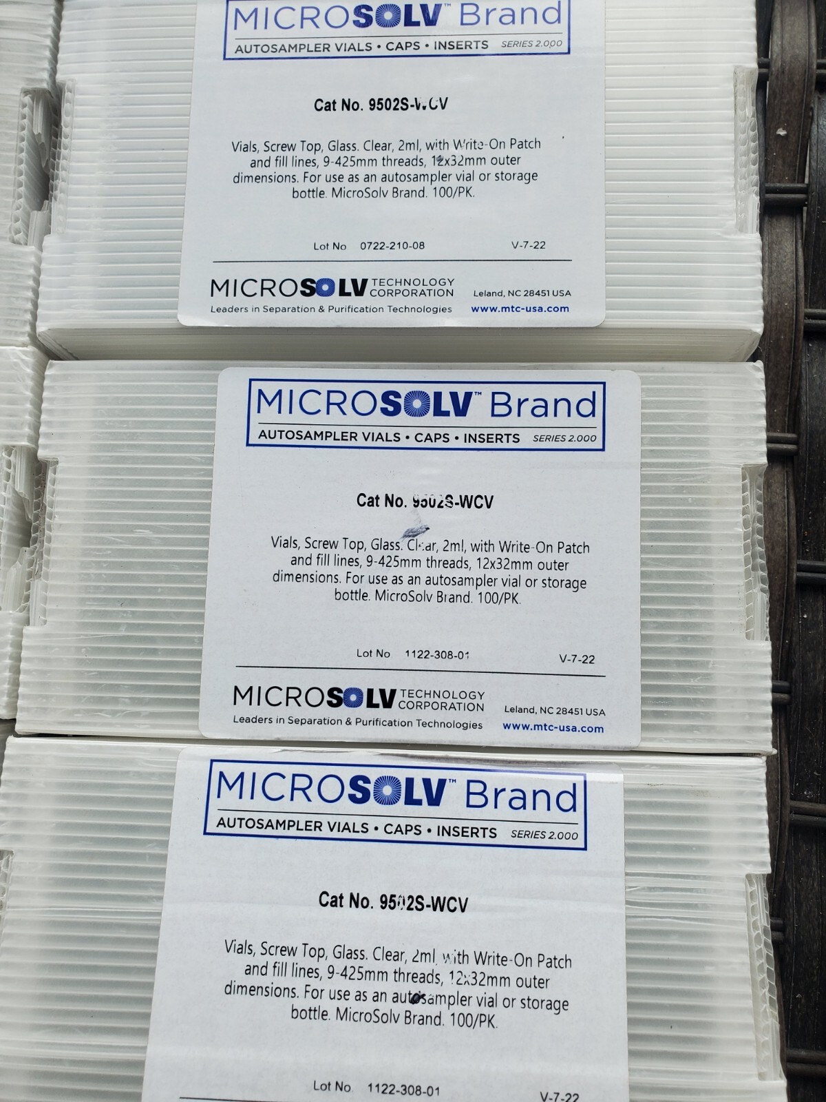 MICROSOLV Glass 2mL Clear Autosampler Vials 12 x 32mm 9-42.5 Thread 100/pk X 7