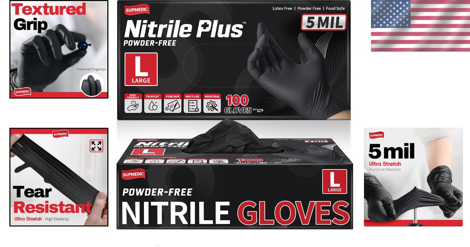 Reliable 100 Count Disposable Nitrile Gloves – 5Mil, Latex-Free & Tear Resistant