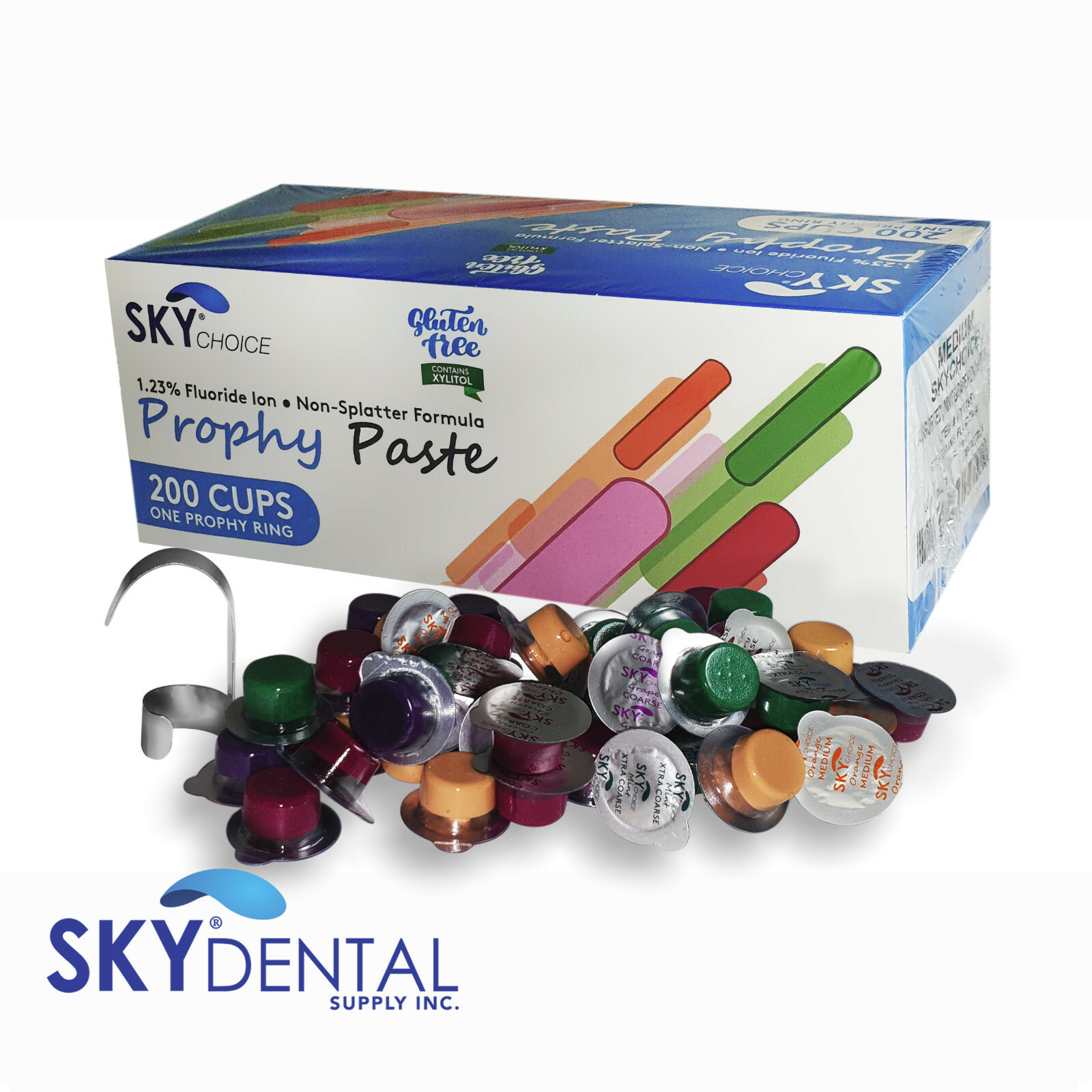 Dental Prophy Paste 200 cups Prophylaxis NonSplatter formula Fine Grit Bubblegum