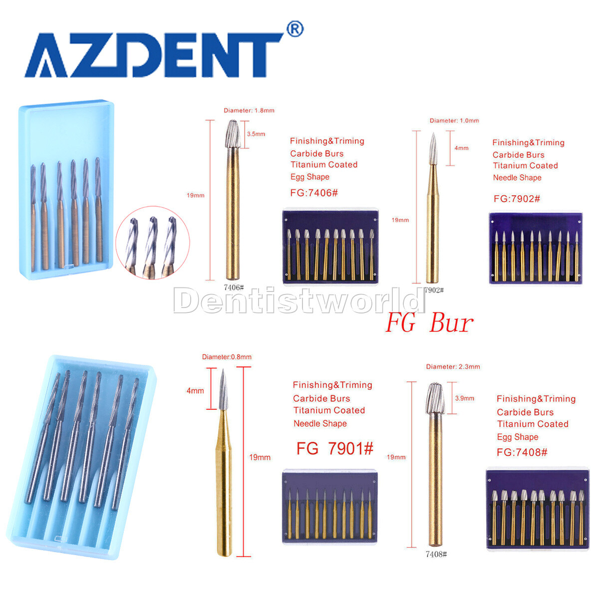 Dental Surgical Tungsten Carbide FG Burs For High Speed Handpiece Polishing