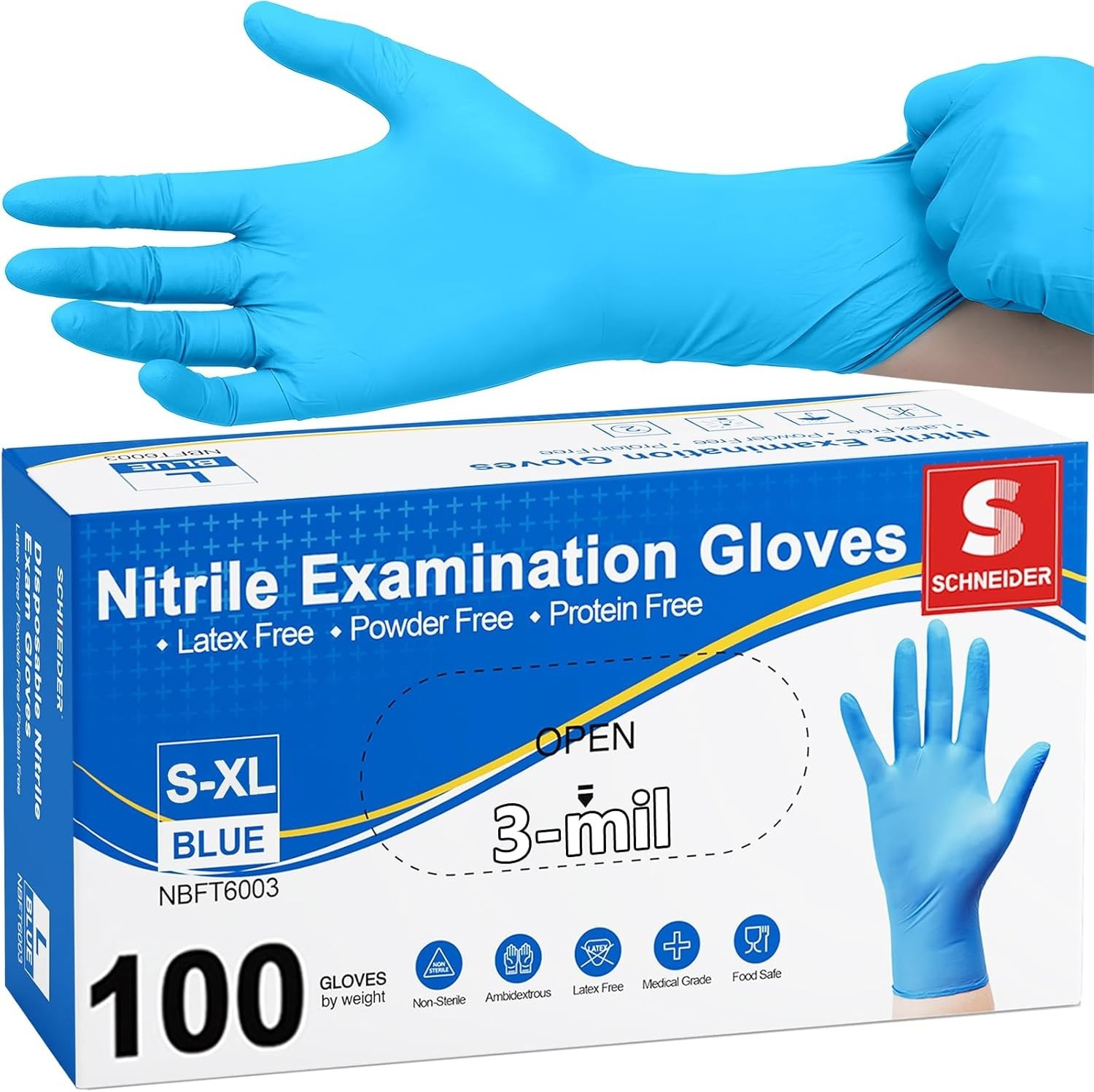 Nitrile Exam Gloves, Medical Grade Blue Disposable Gloves Latex Free, Rubber …