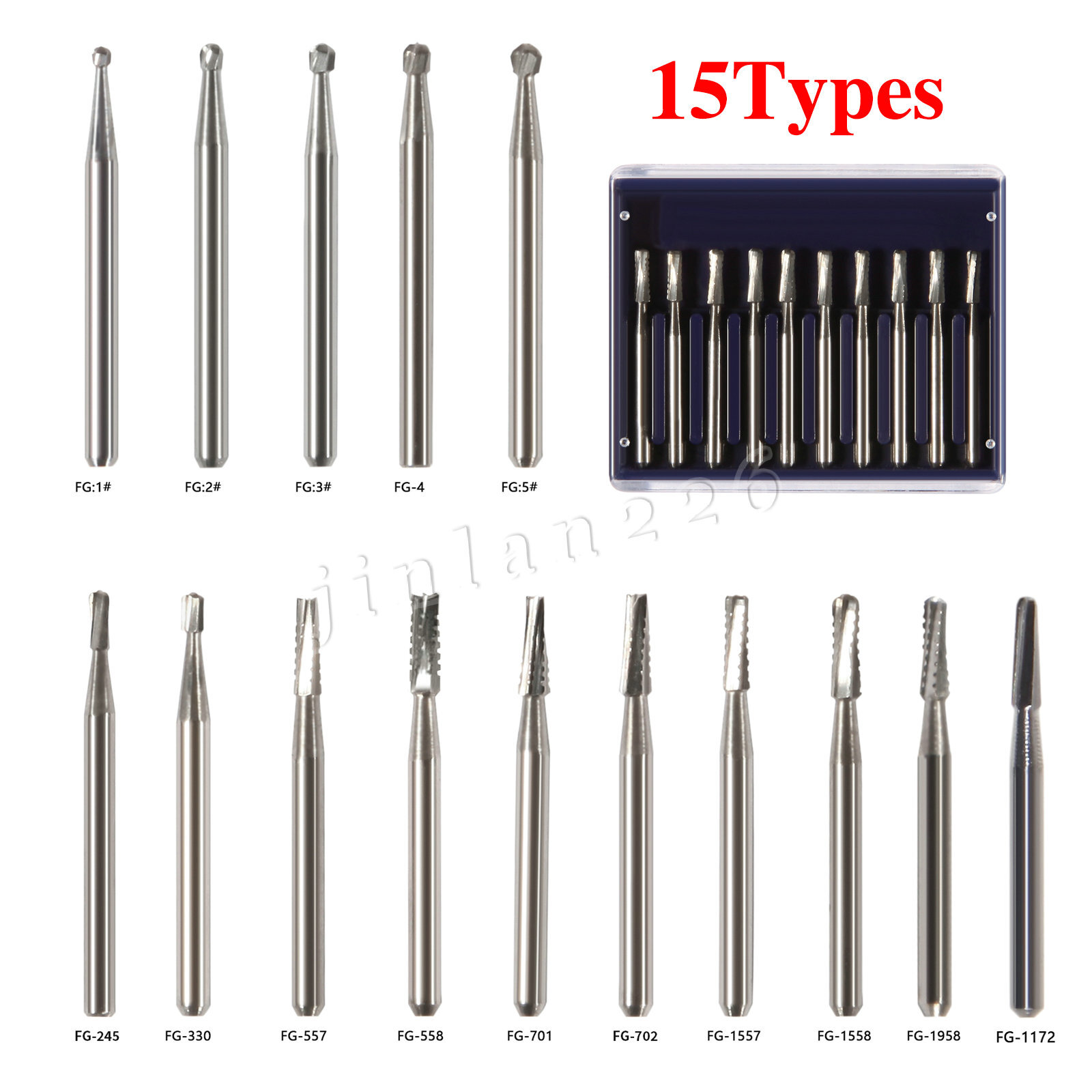 Dental FG # Straight Fissure Crosscut Carbide Burs For High Speed Handpiece