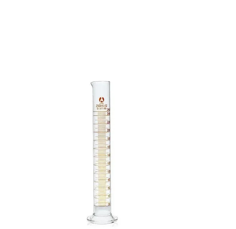 Lab Measuring Cylinder Set 5ml 10ml 25ml 50ml 100ml 200ml 500ml, Thick Glass Gra