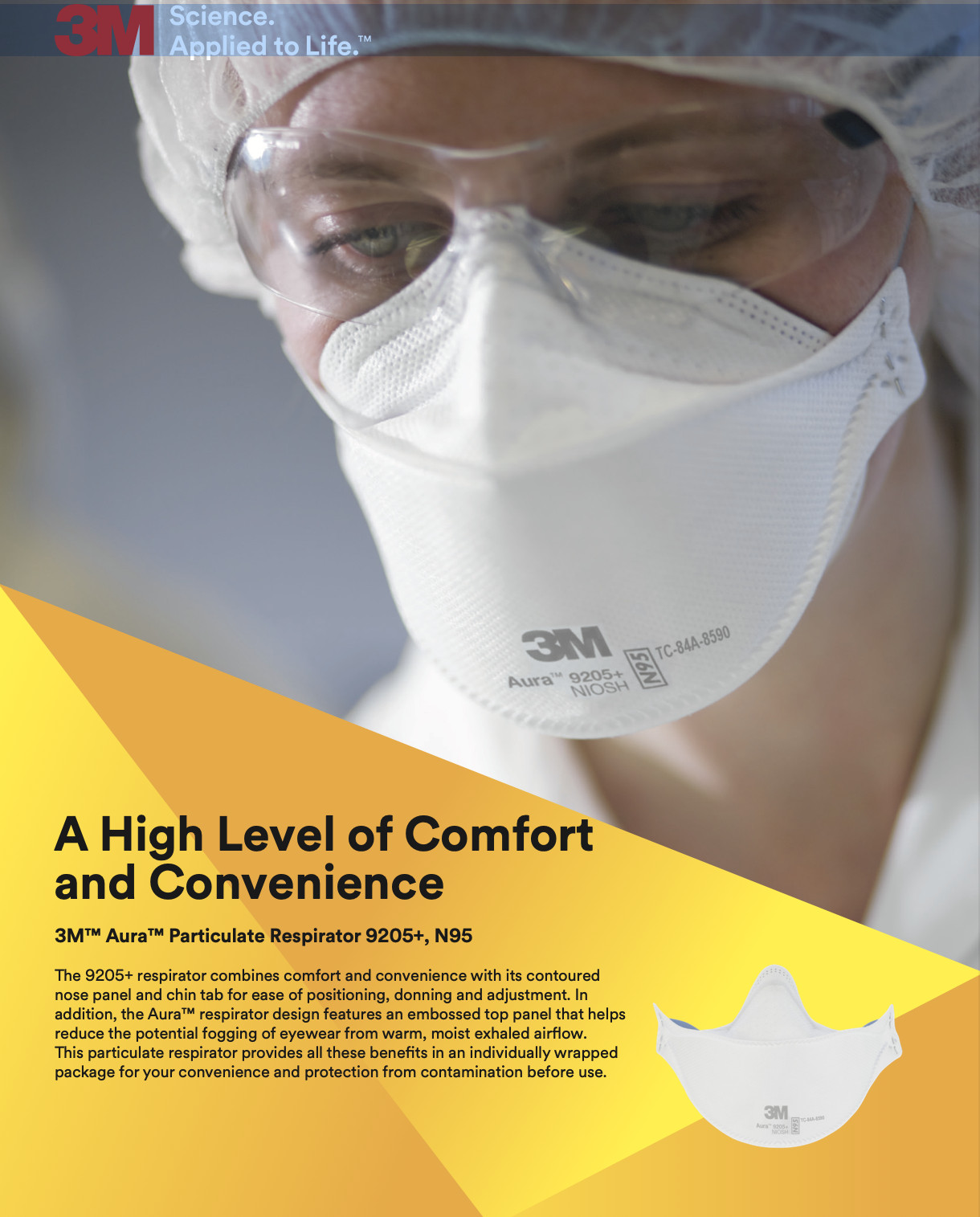 3M™ N95 Aura™ 9205+ | 5 Masks | NIOSH Approved N95 Particulate Respirator Mask!!