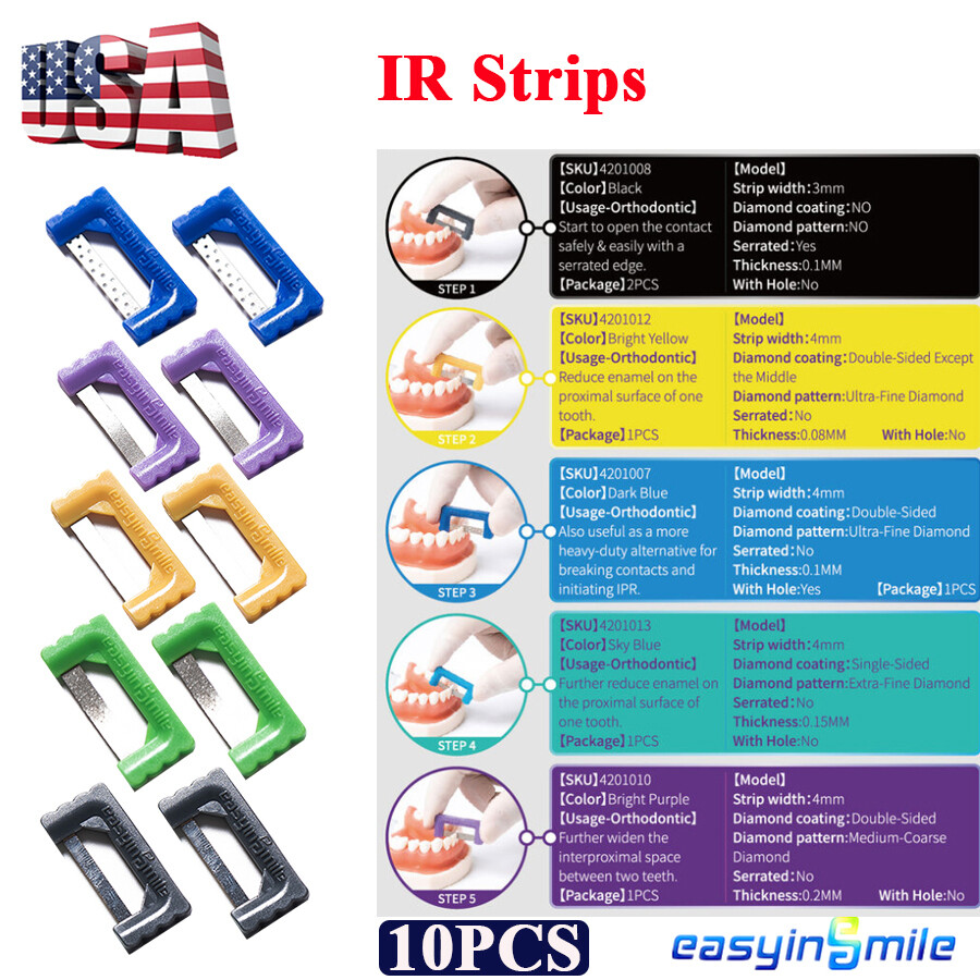 10x Dental Interproximal Strips Orthodontic IPR IR Strips Polishing Serrated saw