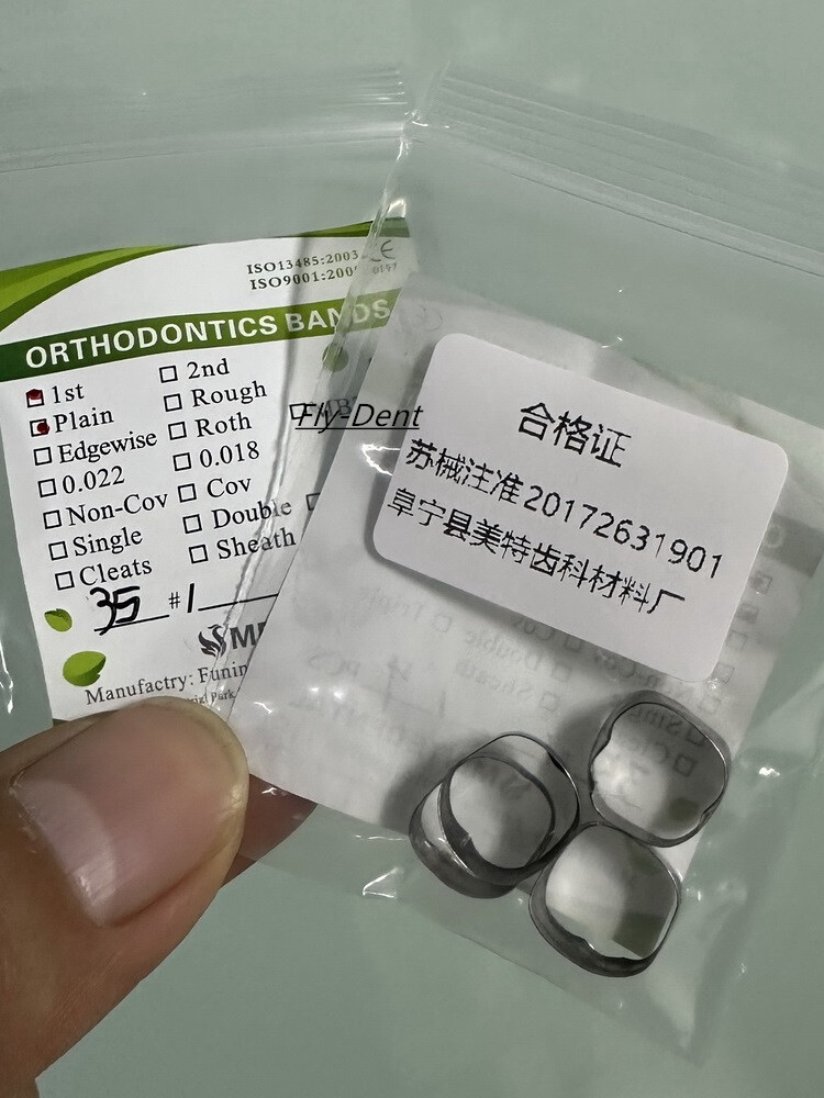 4 pcs/set Dental Orthodontic 1st Molar Plain Band Single Bands Brace Size 29-44+