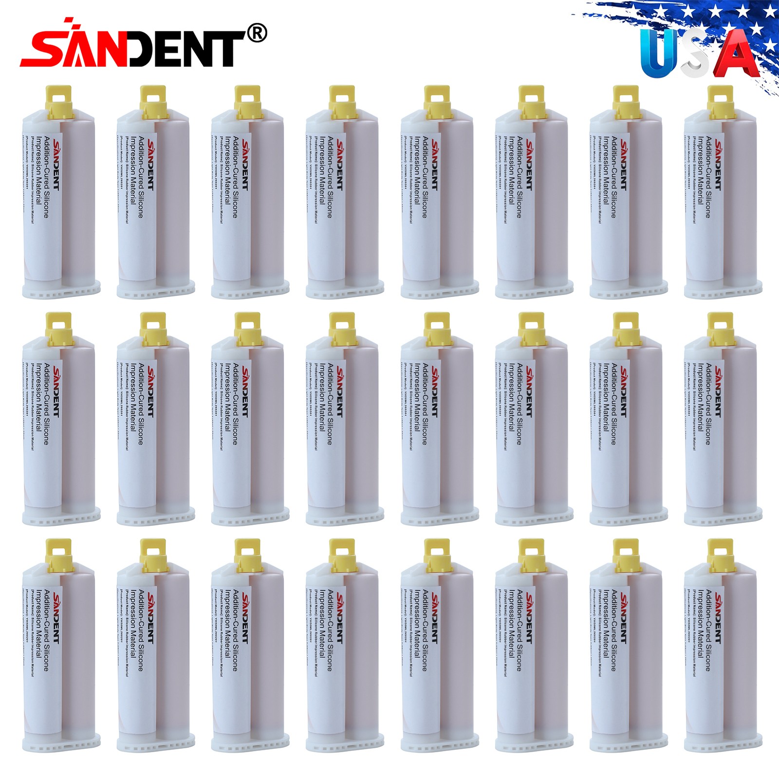 24Pcs Dental Light Body Fast Set Dental Impression Material 50mL VPS PVS
