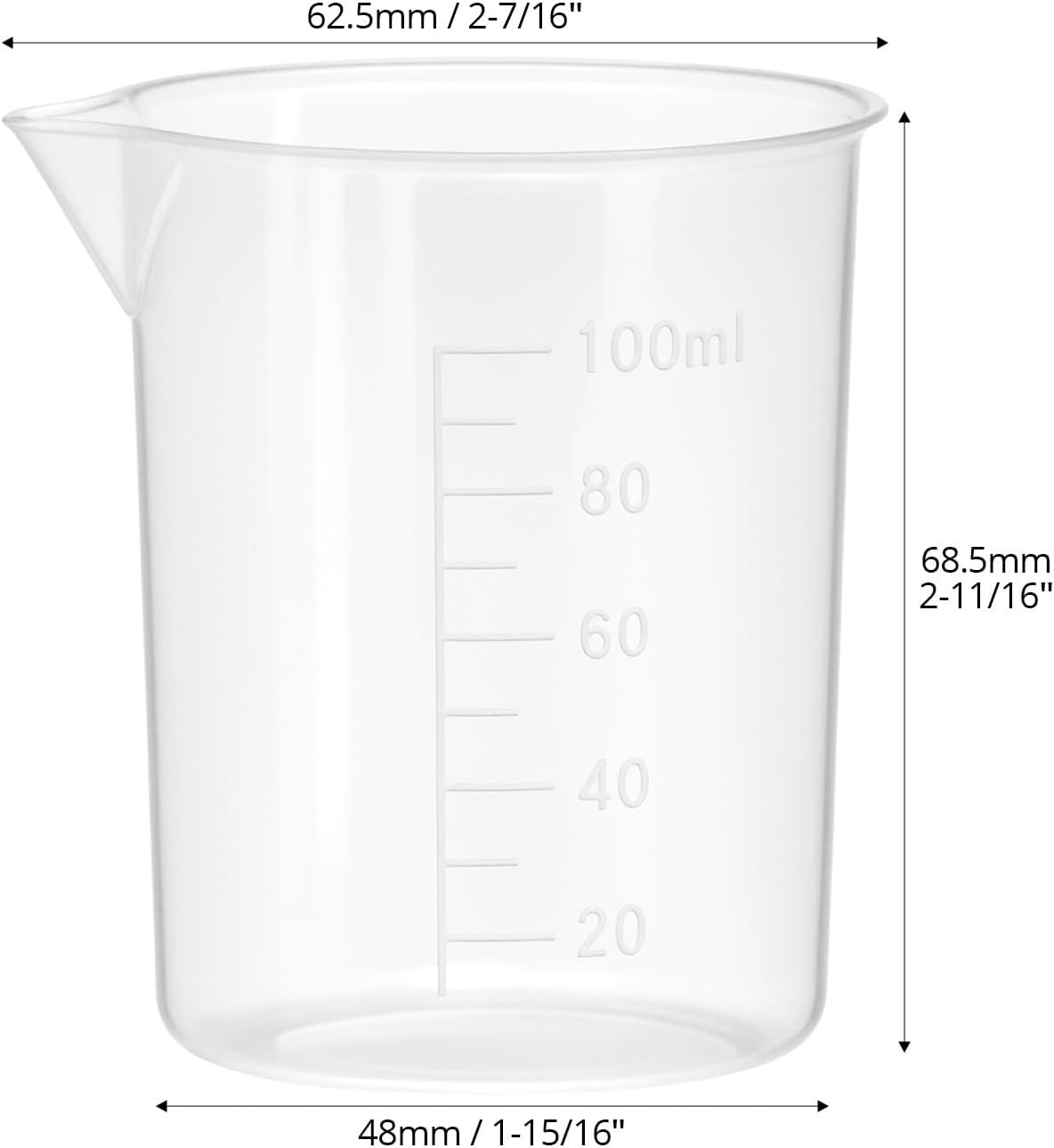 12Pk 100ml 3.4oz Plastic Beaker Cups Lab Measuring Mixing Cup Scale