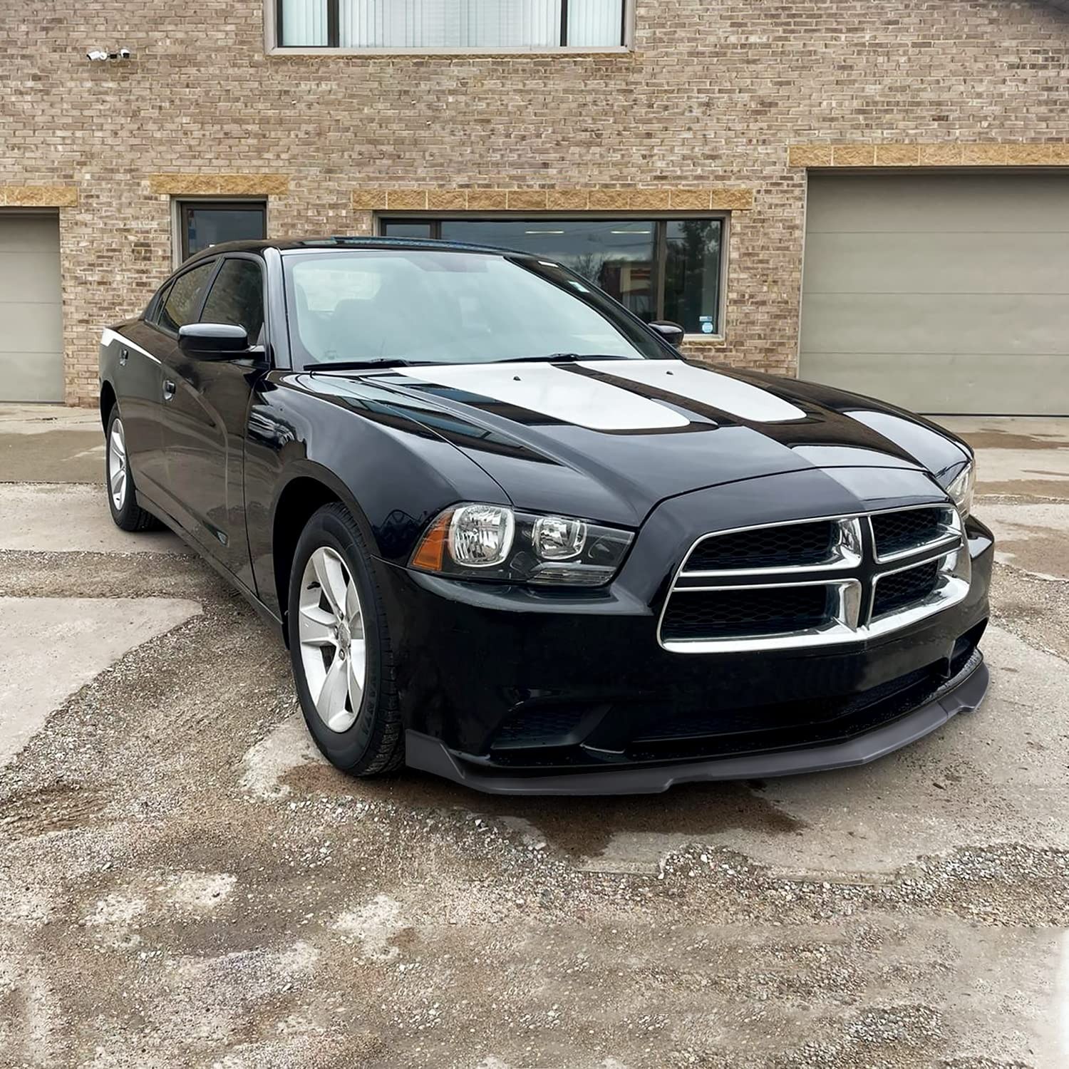 Front Bumper Lip Spoiler Splitter Kit Matte Black 3PC 2011-2014 Dodge Charger