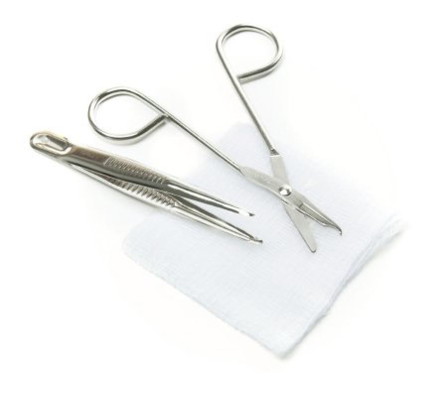McKesson Suture Removal Kit 4.5″ Littauer Scissor 4″ Forcep 3×3″ 12Ply Gauze 50
