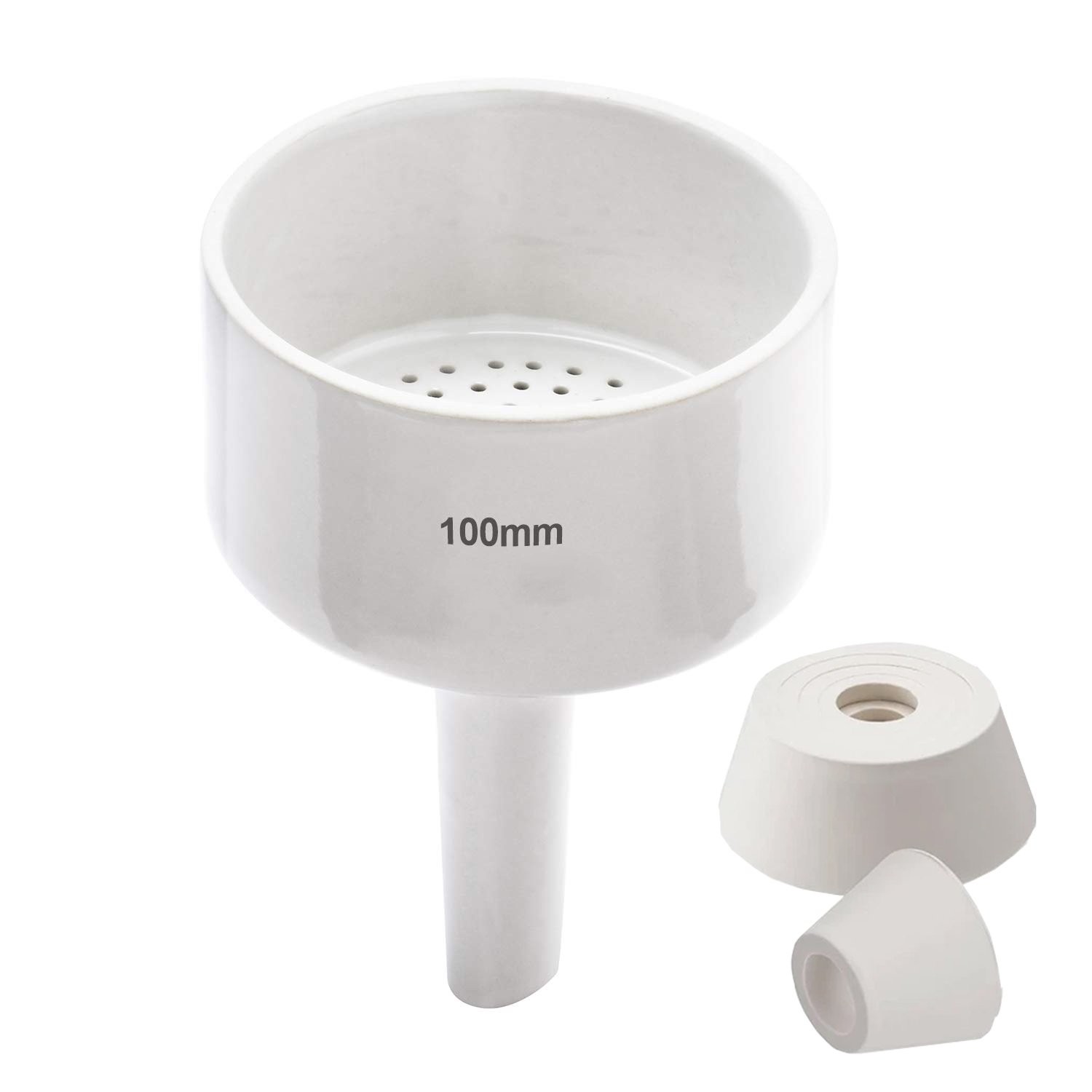 Lab Grade 100mm Ceramic Buchner Filter Funnel – Heat/Chemical Resistant, USA
